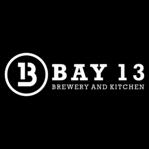 Bay 13 Brewery and Kitchen logo, a partner of WDNA 88.9FM offering discounts to members.