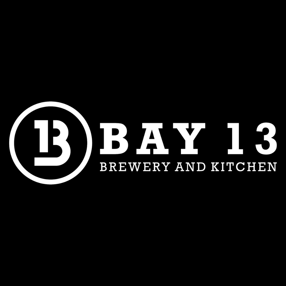 Bay 13 Brewery and Kitchen logo, a partner of WDNA 88.9FM offering discounts to members.