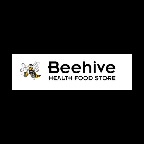 Beehive Health Food Store logo with a bee icon, showcasing its partnership with WDNA. A trusted source for natural and organic health products.