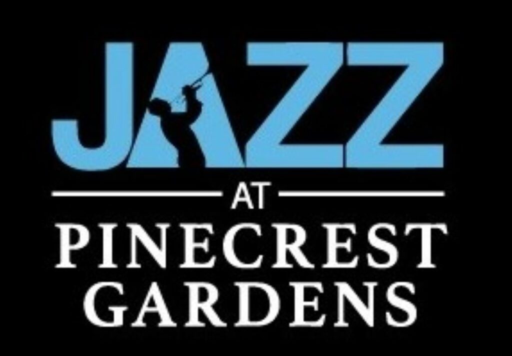 Jazz at Pinecrest Gardens 2024/2025 season logo featuring award-winning jazz artists in the Banyan Bowl, a stunning amphitheater nestled in a tropical paradise.