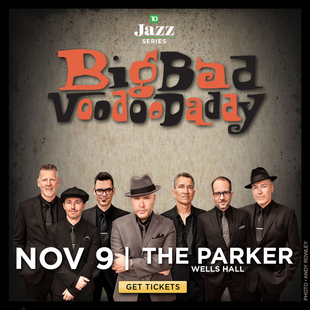 Big Bad Voodoo Daddy band flyer for November 9, 2024, performance at The Parker Wells Hall.