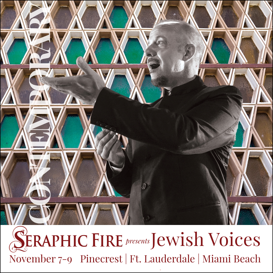 A conductor passionately leads a choral performance for Seraphic Fire’s Jewish Voices concert, November 7-9, 2024, in South Florida.